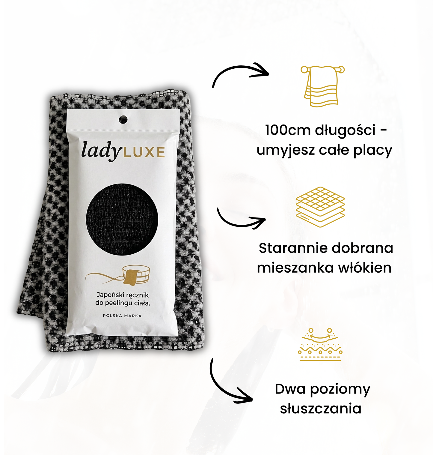 Japoński ręcznik do peelingu całego ciała Ladyluxe