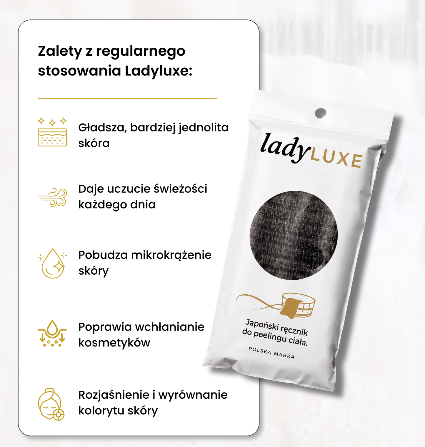Japoński ręcznik do peelingu całego ciała Ladyluxe