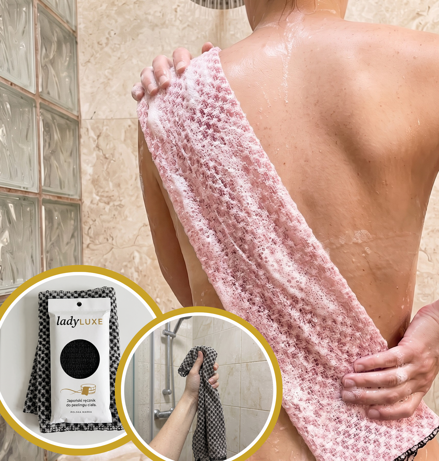 Japoński ręcznik do peelingu całego ciała Ladyluxe